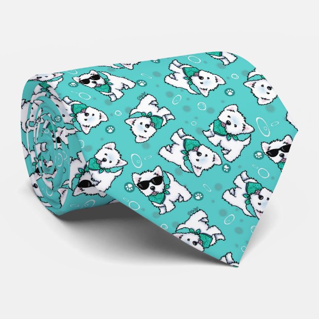 Cutieface Westie KiniArt Neck Tie (Rolled)