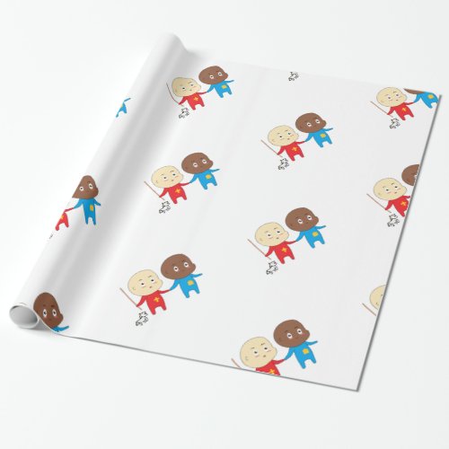 Cutieful Kids Art Babies St Nicholas Sinterklaas Wrapping Paper