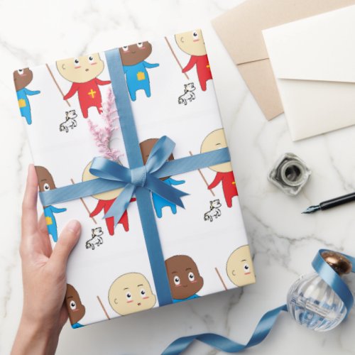 Cutieful Kids Art Babies St Nicholas Sinterklaas  Wrapping Paper