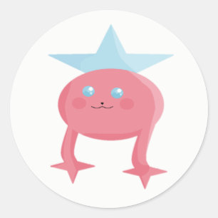 Cutieful Kids Art Design Fairy Pink Blue Classic Round Sticker