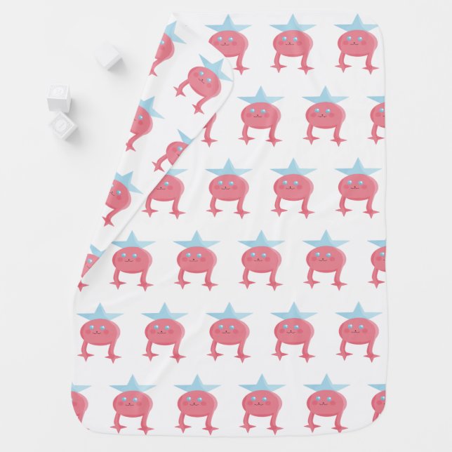Cutieful Kids Art Design Fairy Pink Blue Receiving Blanket (In Situ)