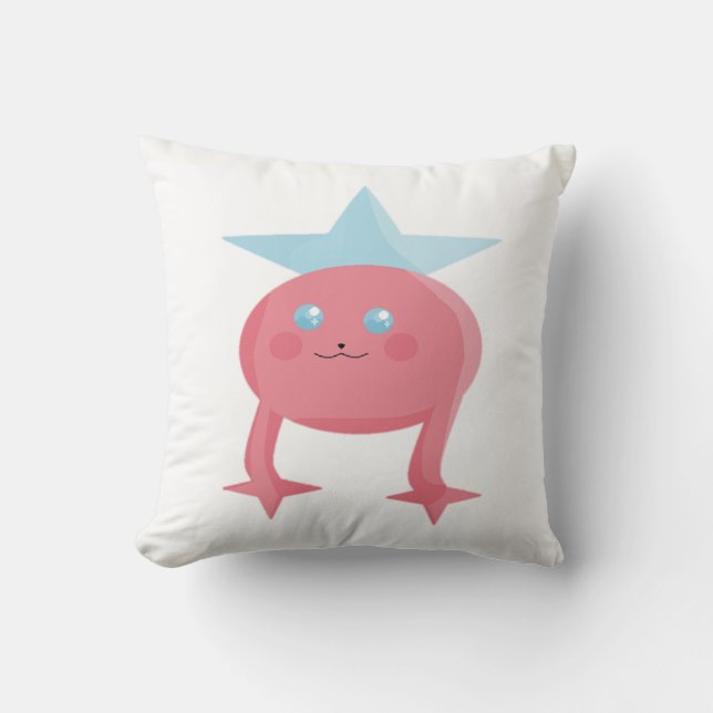 Cutieful Kids Art Design Fairy Pink Blue Throw Pillow (Front)