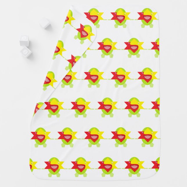 Cutieful Kids Art Design Funny Fantasy Star Fish Swaddle Blanket (In Situ)