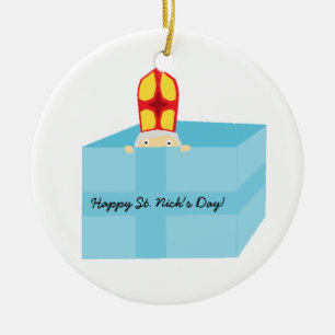 Cutieful Kids Art Funny St. Nicholas Sinterklaas Ceramic Ornament