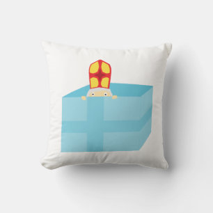 Cutieful Kids Art Funny St. Nicholas Sinterklaas Throw Pillow