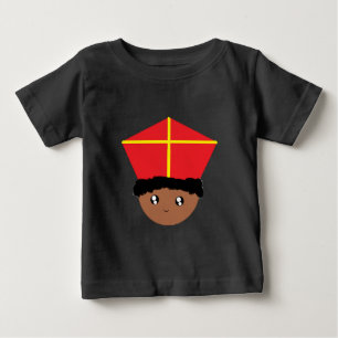 Cutieful Kids Art St. Nicholas Miter Zwarte Piet Baby T-Shirt