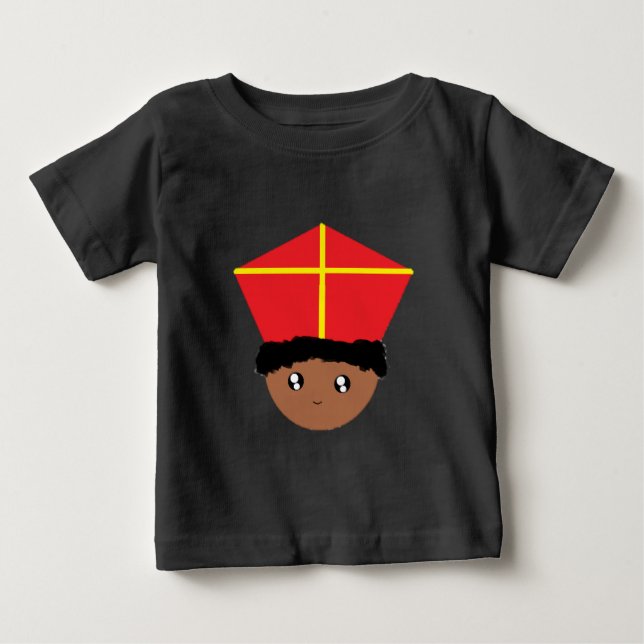Cutieful Kids Art St. Nicholas Miter Zwarte Piet Baby T-Shirt (Front)
