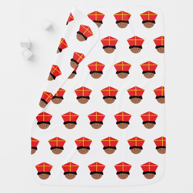 Cutieful Kids Art St. Nicholas Miter Zwarte Piet Stroller Blanket (In Situ)