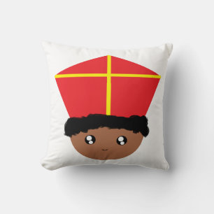 Cutieful Kids Art St. Nicholas Miter Zwarte Piet Throw Pillow