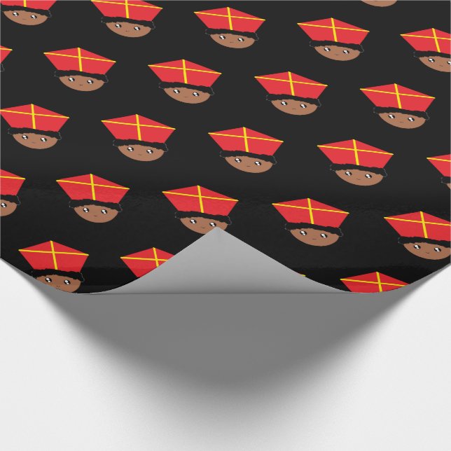 Cutieful Kids Art St. Nicholas Miter Zwarte Piet Wrapping Paper (Corner)