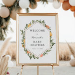 Cuties Baby Shower Welcome Sign<br><div class="desc">Welcome guests to your baby shower with this beautiful poster,  featuring a gold frame surrounded by clementines,  oranges and greenery. Add the guest of honor's name,  shower date and custom welcome text using the fields provided.</div>