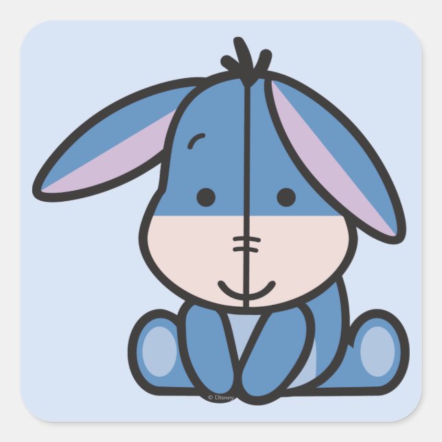 Cuties Eeyore Square Sticker (Front)