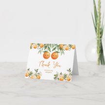 Cuties Orange Two Little Twins Baby Shower Floral