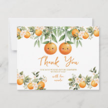 Cuties Orange Two Little Twins Baby Shower Floral
