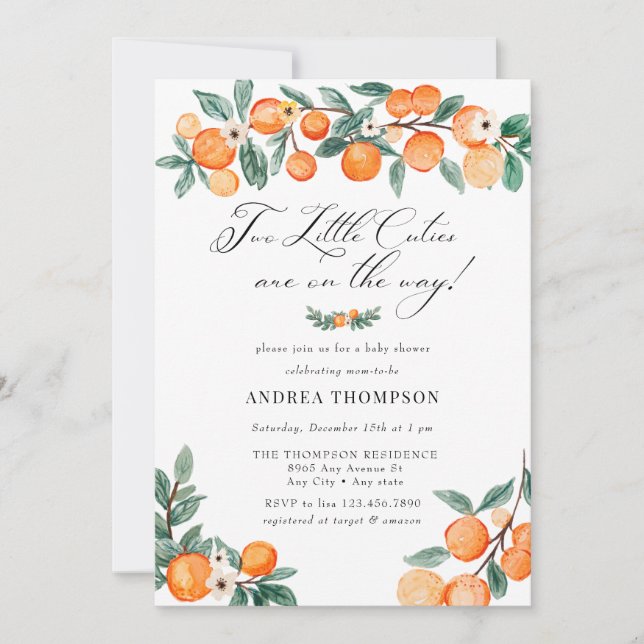 Cuties | Twin Baby Shower Invitation (Front)
