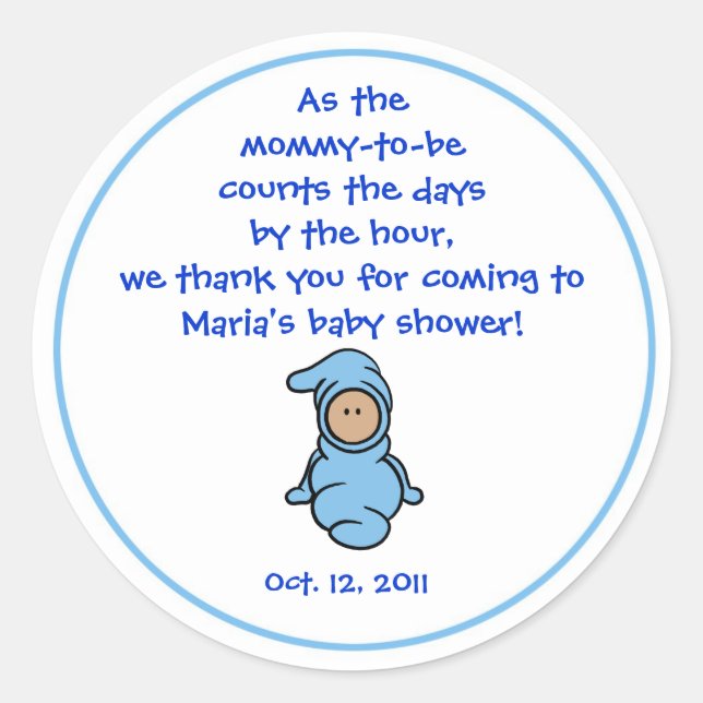 Cutietoots Baby Shower Party Favor Sticker (Front)