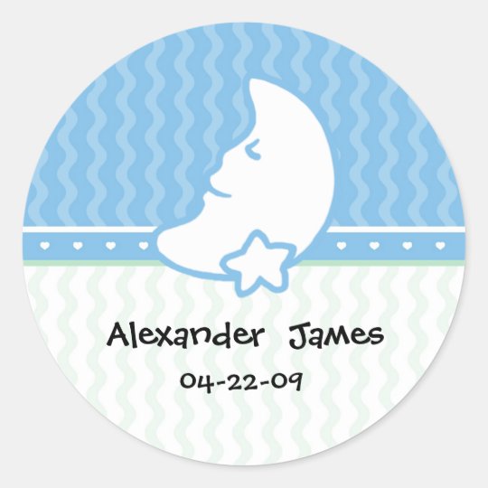 Cutietoots New Baby Name, Date of Birth Classic Round Sticker