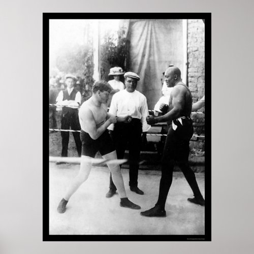 Cutler vs Johnson Boxing Match 1914 Poster