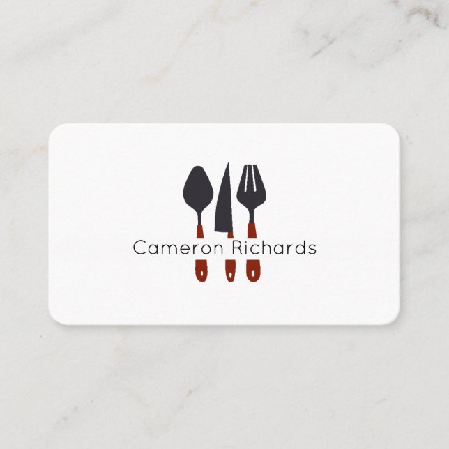 Cutlery Chef Professional Elegant  Business Card (Front)