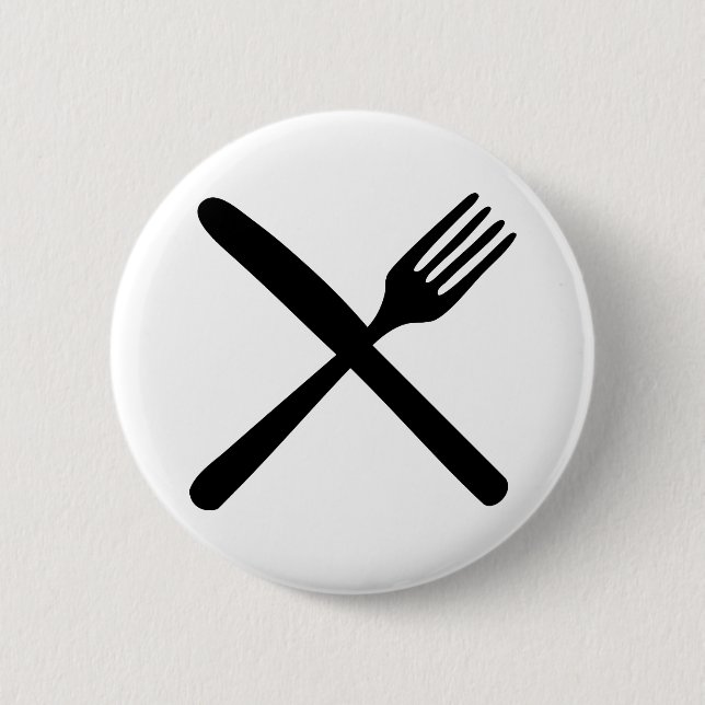 cutlery fork and knife crossed button (Front)