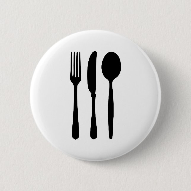 Cutlery - Fork - Knife - Spoon Pinback Button (Front)
