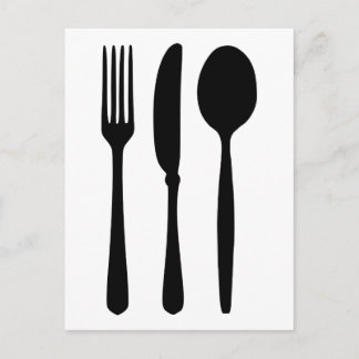 Cutlery - Fork - Knife - Spoon Postcard