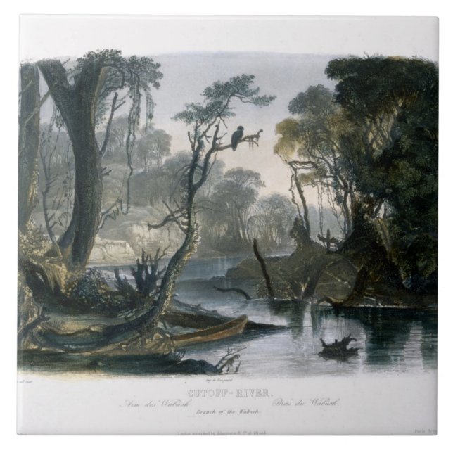 Cutoff River, Branch of the Wabash, plate 8 from V Ceramic Tile (Front)