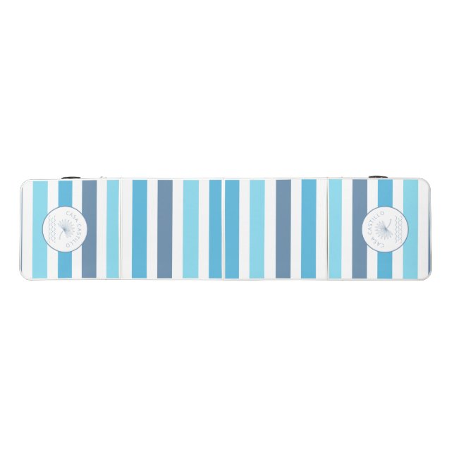 Cutom Blue Stripe Regulation Beer Pong Table (Top)