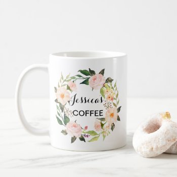 Cutom Name Mug  Personalized Name Mug  Floral-3 Coffee Mug by Precious_Presents at Zazzle