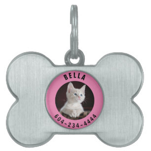 Cutom Name, Phone Number Dog Cat Photo Pet Tags