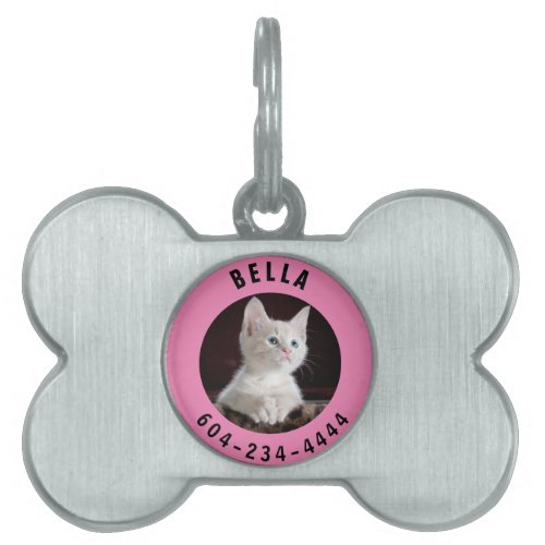 Cutom Name Phone Number Dog Cat Photo Pet Tags