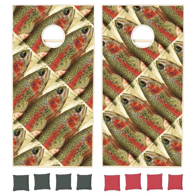Cutom Trout Fly Fisherman's cornhole set (Set)