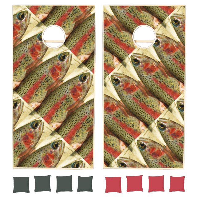 Cutom Trout Fly Fisherman's cornhole set (Set)
