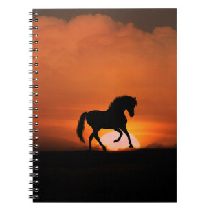 Cutomizable Horse in the Sunset Notebook