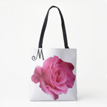 Cutomizable M name pretty pink rose trendy floral