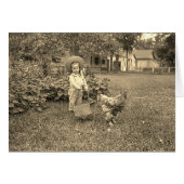 Cutomize your 1880 Garden Girl and Rooster Card (Front Horizontal)