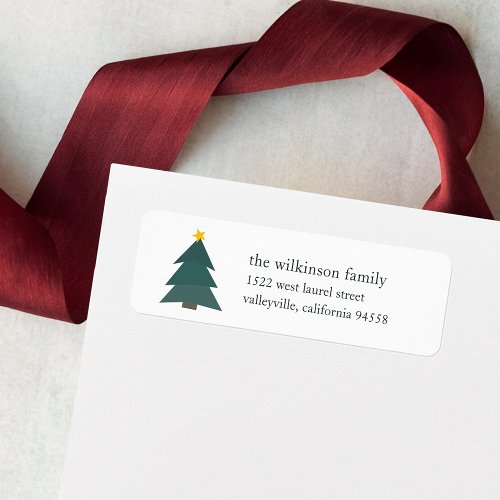 Cutout Christmas Tree  Holiday Return Address Label