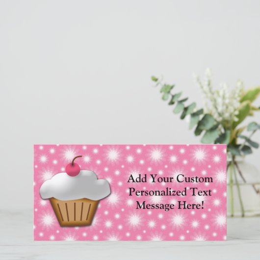 Cutout Cupcake with Pink Cherry on Top (Standing Front)