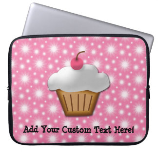 Cutout Cupcake with Pink Cherry on Top Laptop Sleeve
