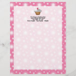 Cutout Cupcake with Pink Cherry on Top Letterhead