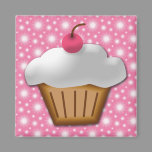 Cutout Cupcake with Pink Cherry on Top Magnet