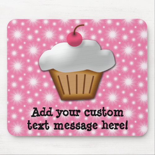 Cutout Cupcake with Pink Cherry on Top Mouse Pad