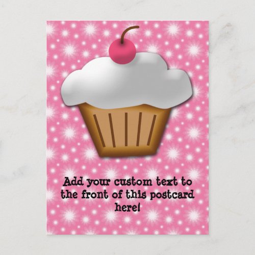 Cutout Cupcake with Pink Cherry on Top Postcard
