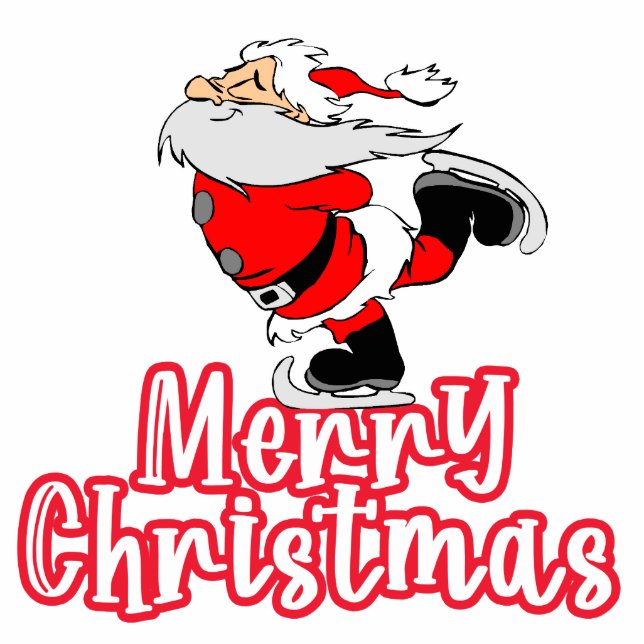 Cutout | Father Christmas skiing merry Christmas (Front)