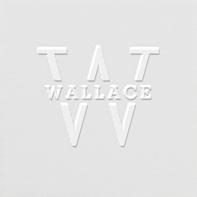 Cutout Initial Monogram Custom Embosser Seal (Design)