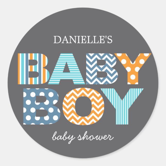 Cutout Letters Baby Shower Favor Sticker (Front)