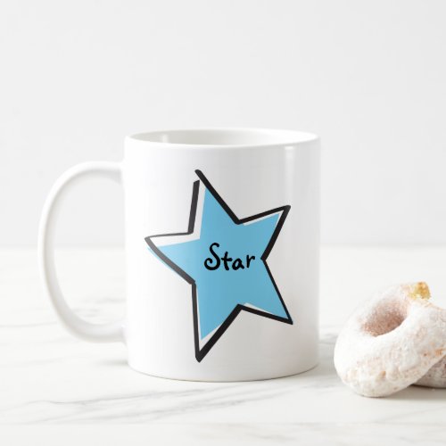 Cutout Light Blue Star Mug