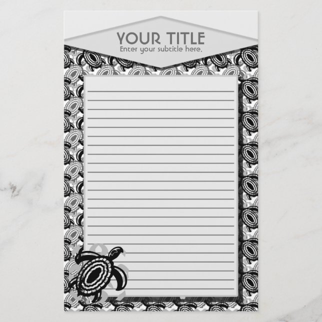 Cutout Turtle Personalized Stationery (Front)