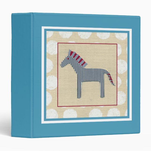 Cutout Zebra on Cream Background 3 Ring Binder (Front/Spine)