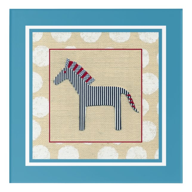 Cutout Zebra on Cream Background Acrylic Print (Front)